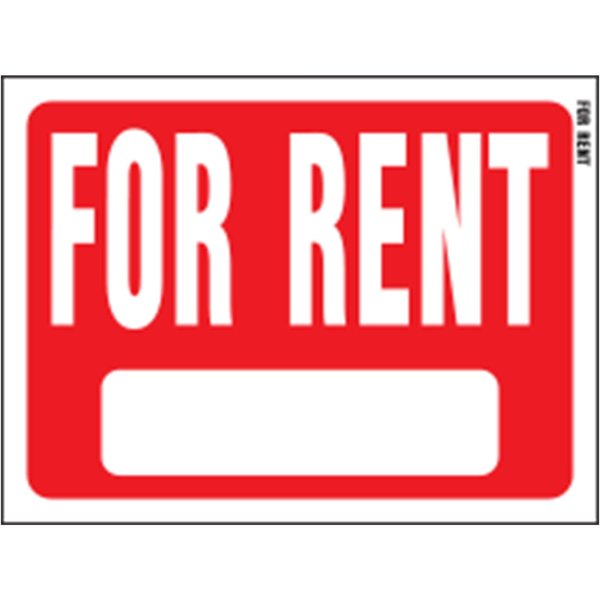 Hy-Ko For Rent Sign 8.5" x 12", 10PK A20602